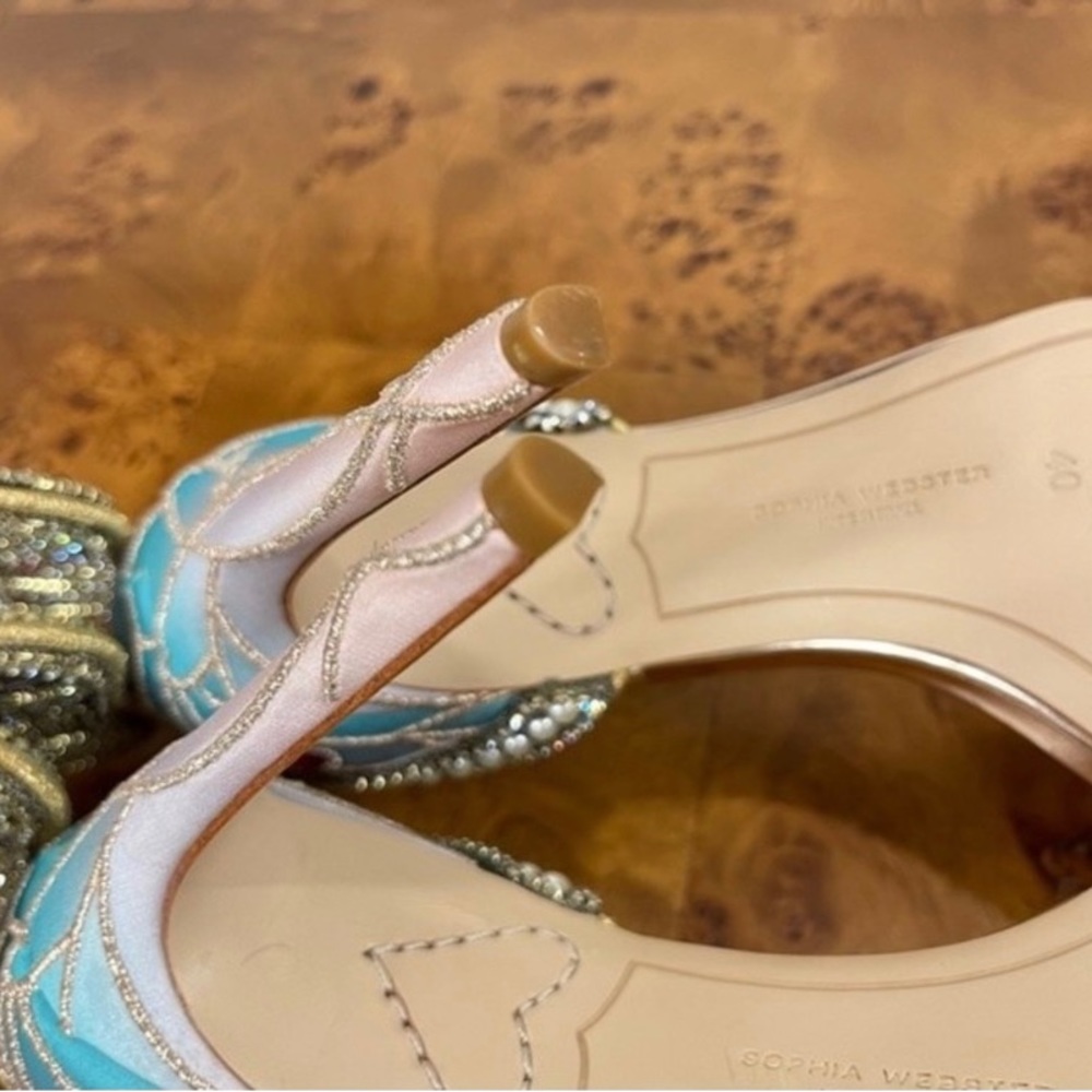 SOLD!! Sophia Webster | Rare Chiara 100 Crystal Embellished Butterfly Heels - Picture 7 of 8